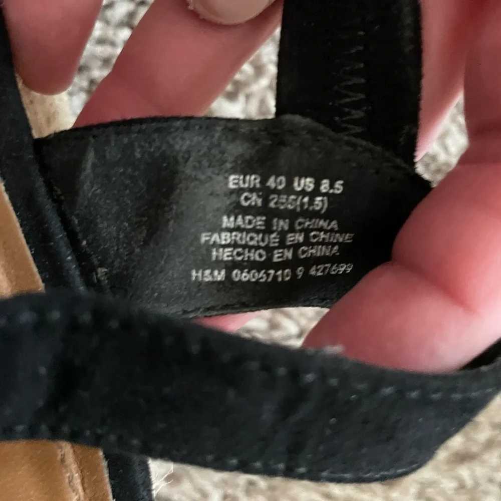 H&M black sling back wedges 8.5